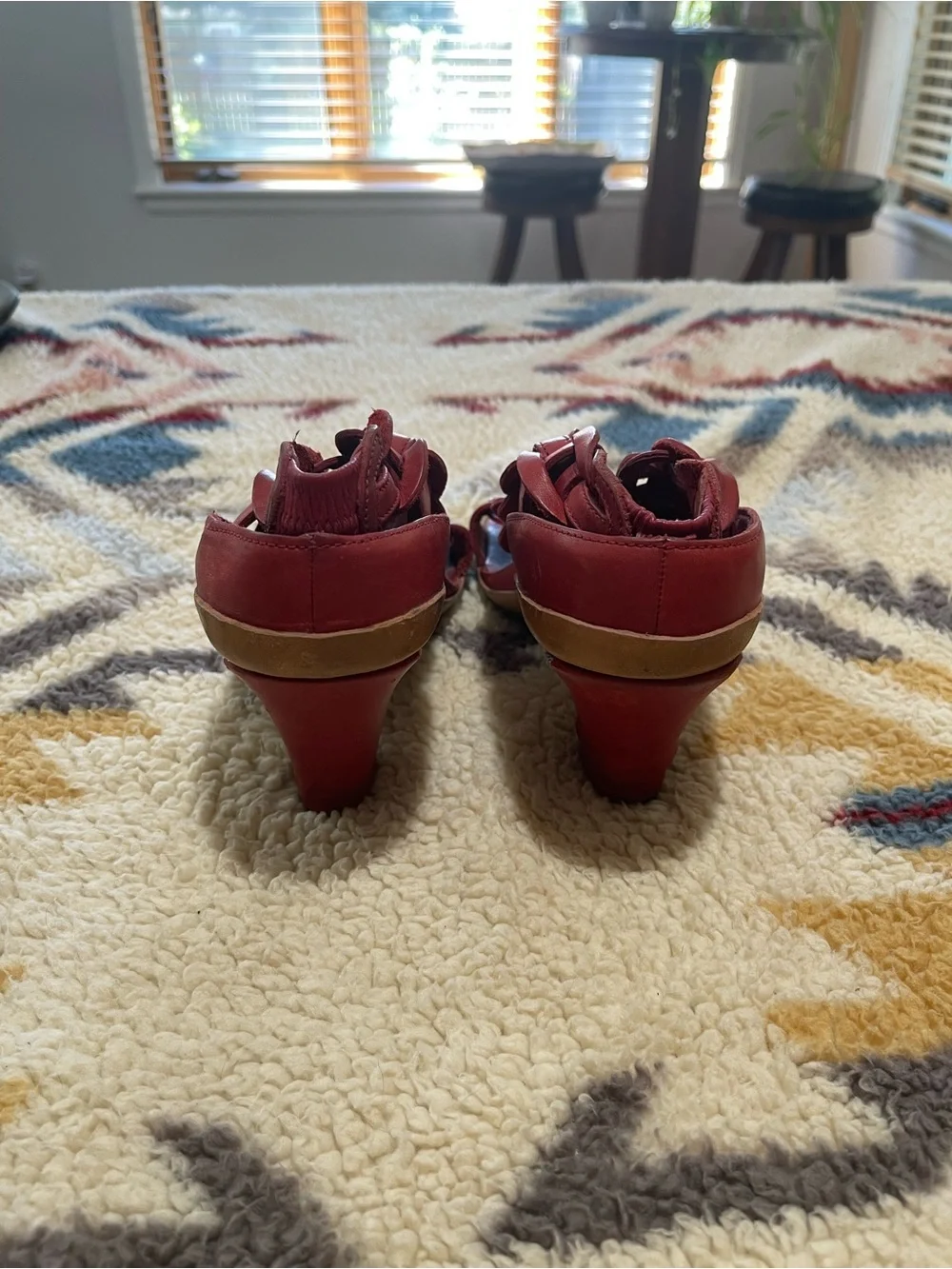 Anthropologie J. Shoes Nicole Red Braided Leather Slingback Heels | Size 8.5 ❤️